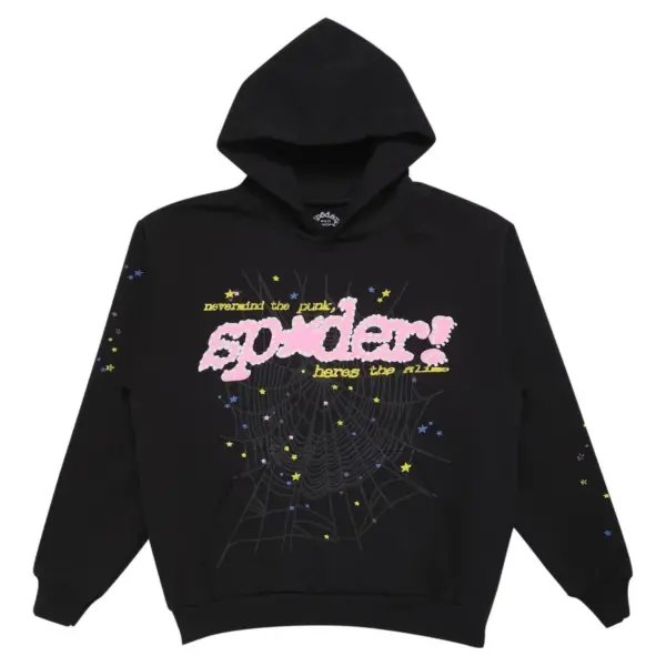 Sp5der P*nk Hoodie Black Sp5der P*nk Hoodie Black