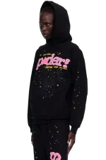 Sp5der P*nk Hoodie Black